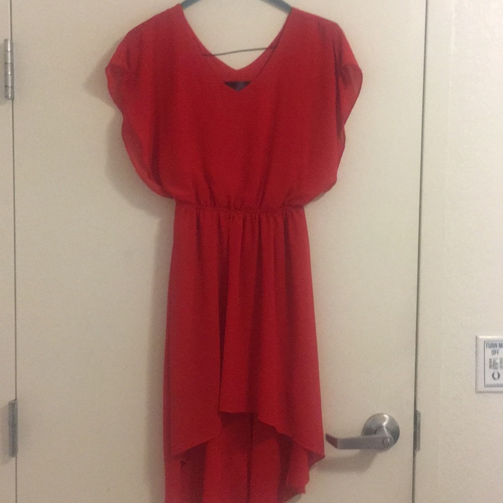 Red High low dress lightweight spring